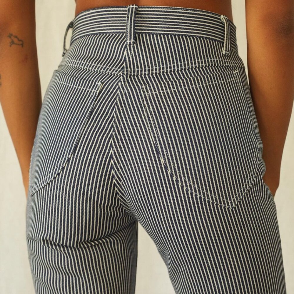 Lykke Wullf Ingrid Jeans Navy Hickory Striped Railroad 2